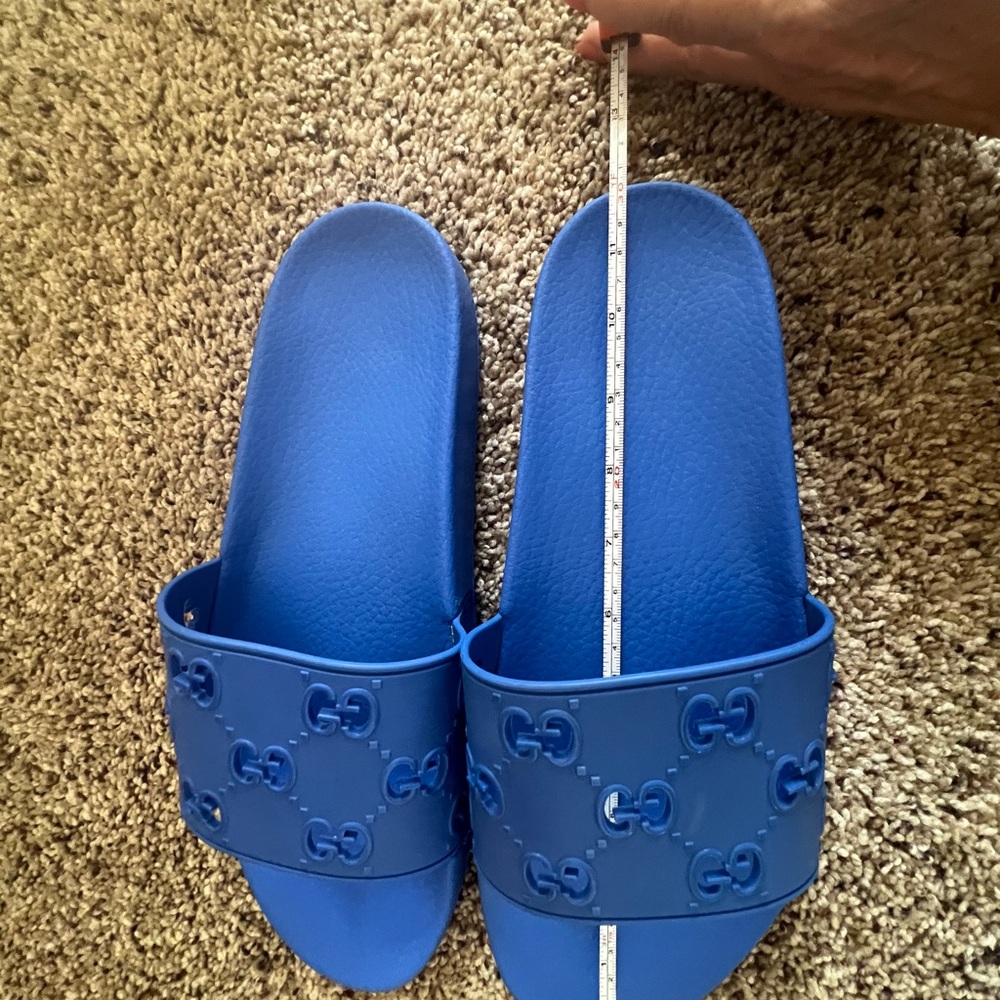 Gucci Men’s Size 12 New Authentic Pursuit Slides GG Perforated Sandals - Picture 5 of 12